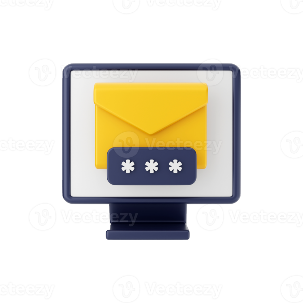 3d mail email message icon illustration png