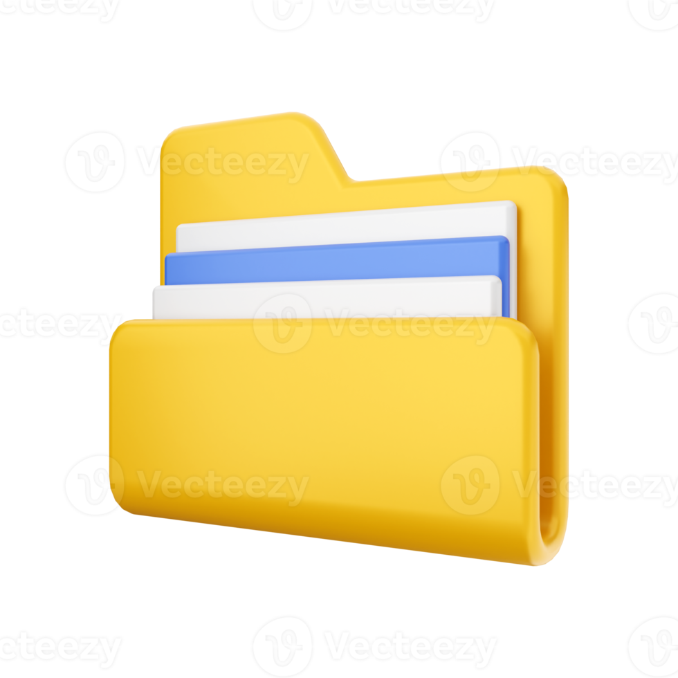 3d folder file icon Illustration png