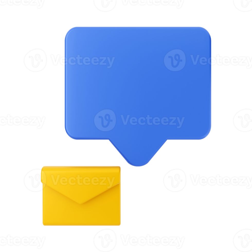 3d mail email message icon illustration png