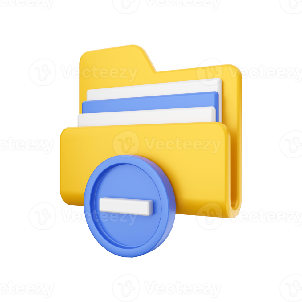 3d folder file icon Illustration png