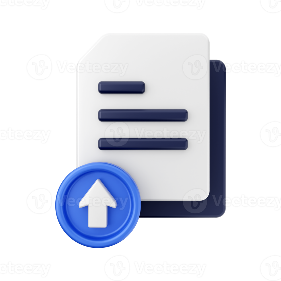 3d Document File Icon Illustration png