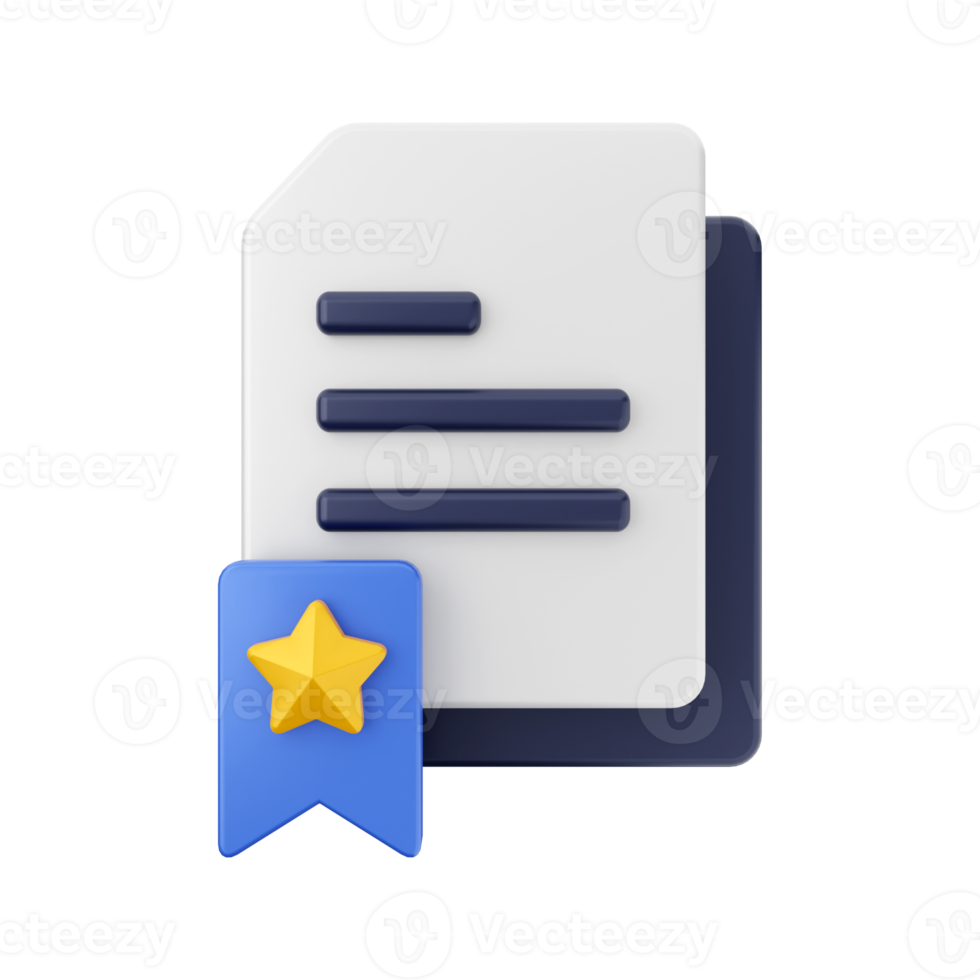 3d Document File Icon Illustration png