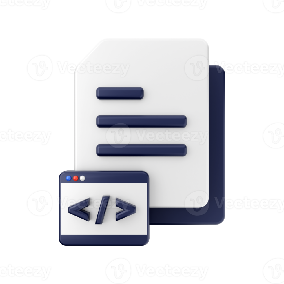 3d Document File Icon Illustration png