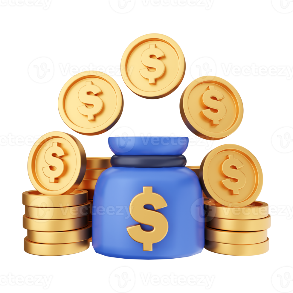 3d money coin icon illustration png
