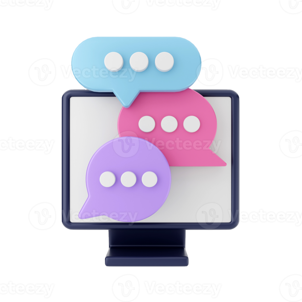 3d chat mail message notification chatting illustration png