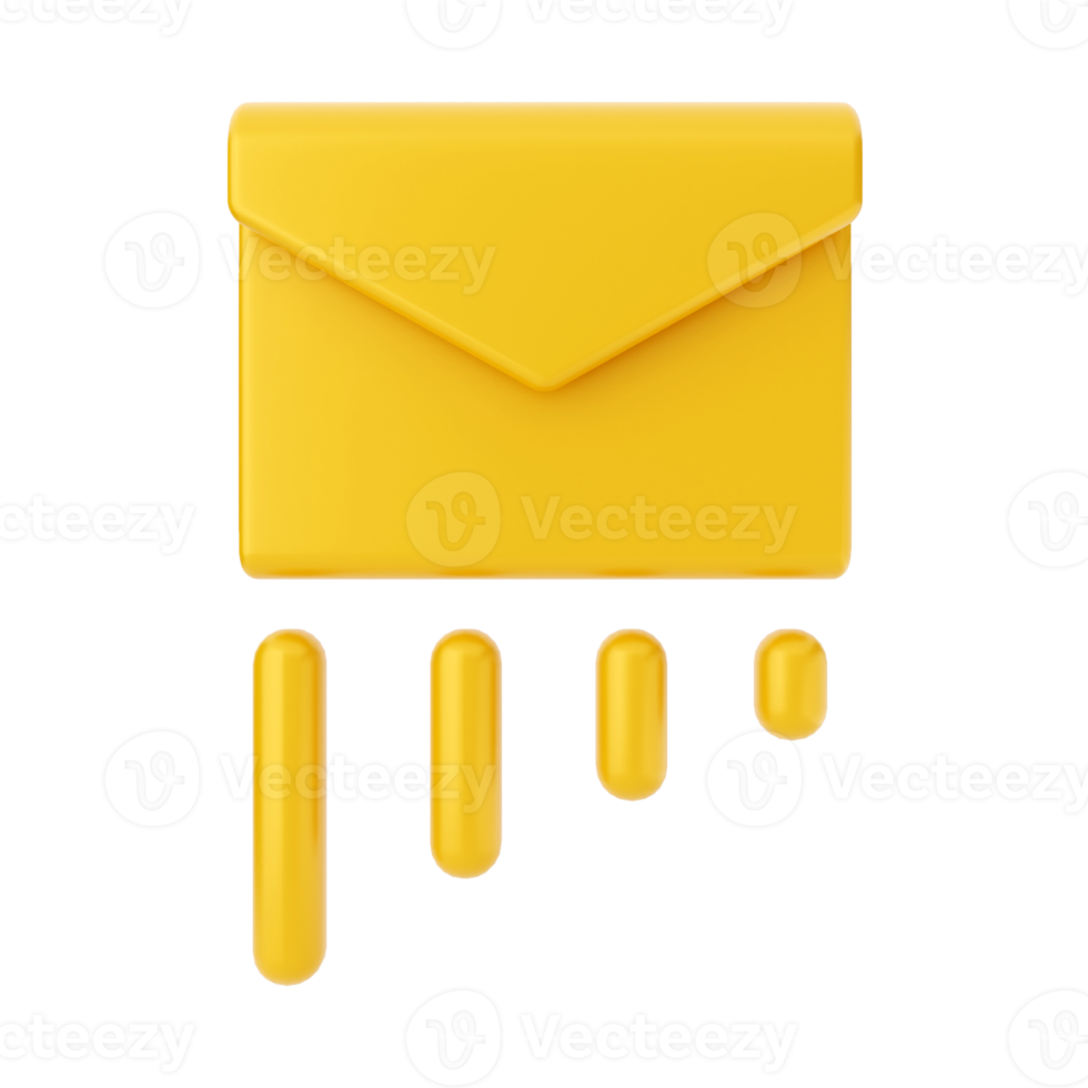 illustration d'icône de message e-mail 3d png