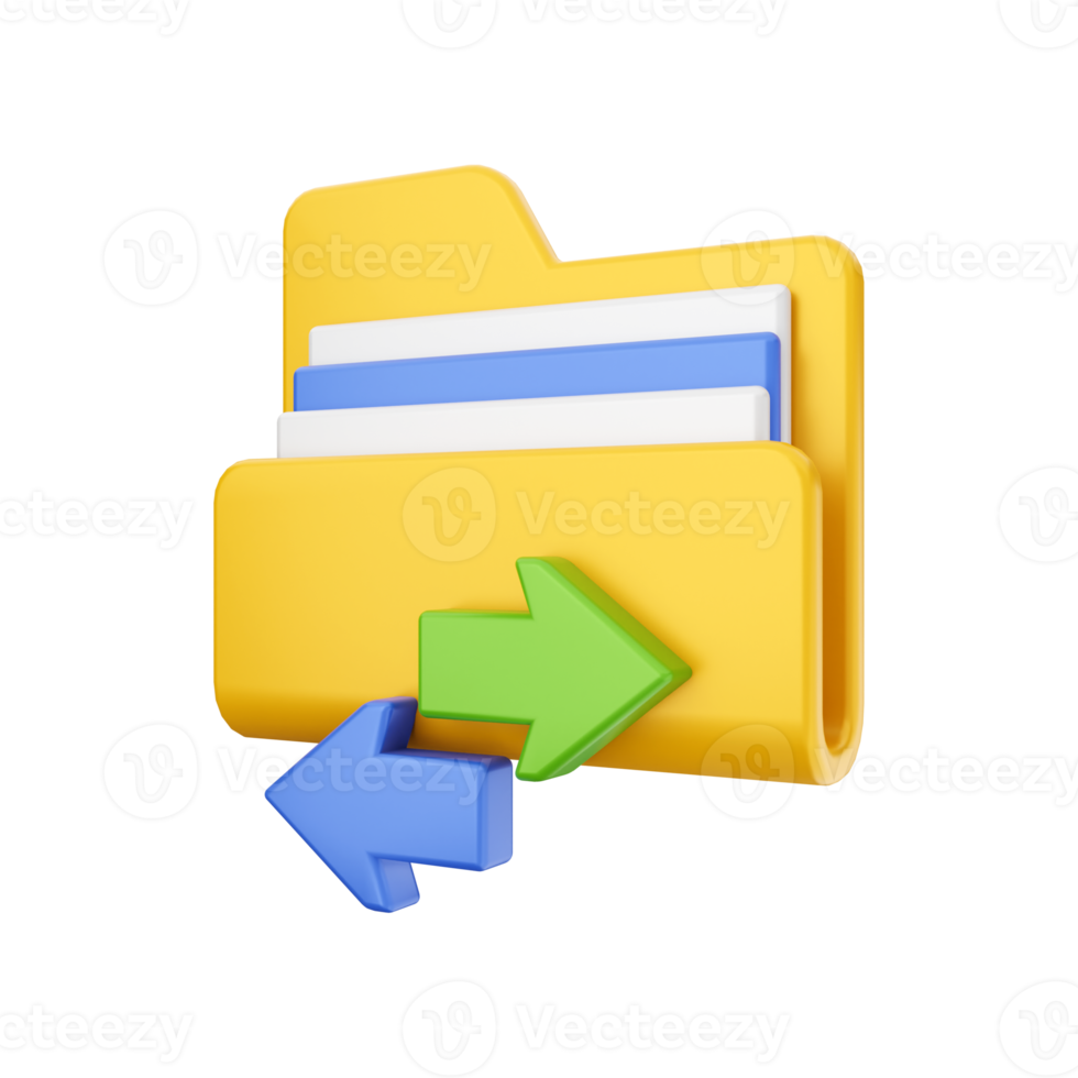 3d folder file icon Illustration png