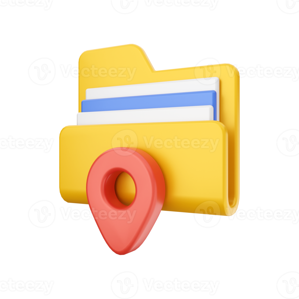 3d folder file icon Illustration png