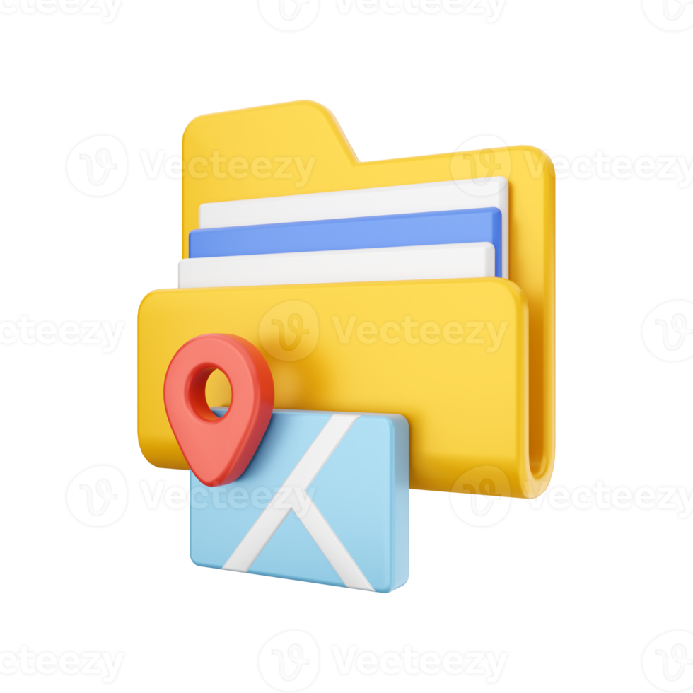 3d folder file icon Illustration png