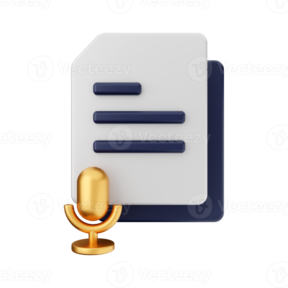 3d Document File Icon Illustration png