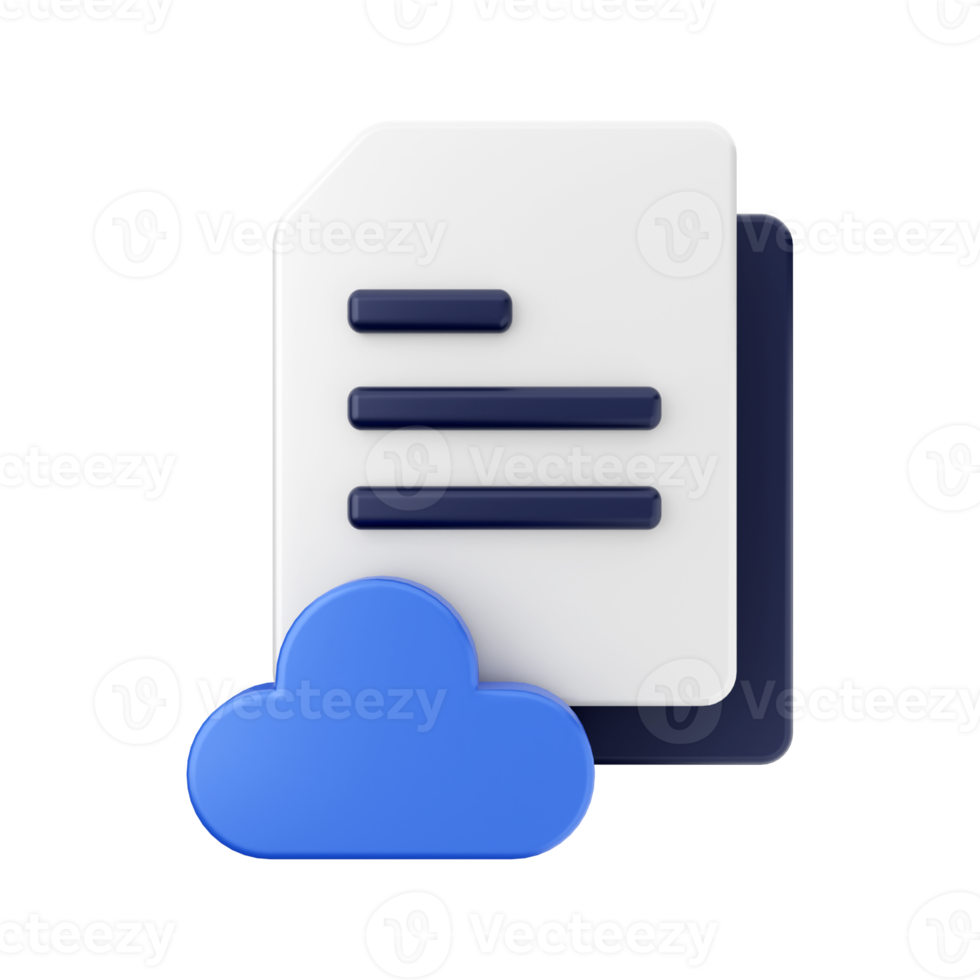 3d Document File Icon Illustration png