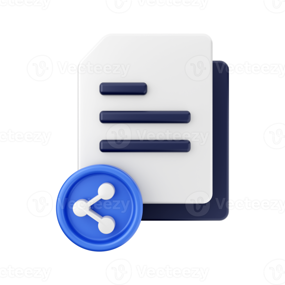 3d Document File Icon Illustration png