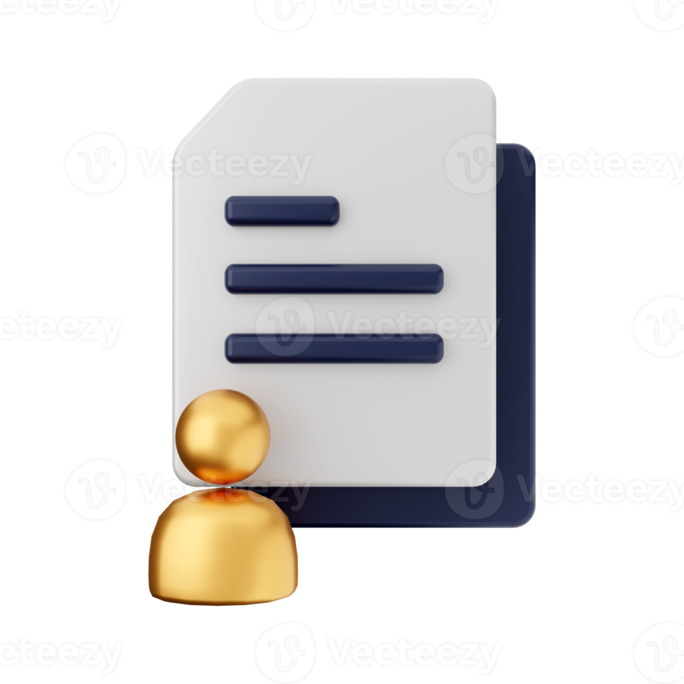 3d Document File Icon Illustration png