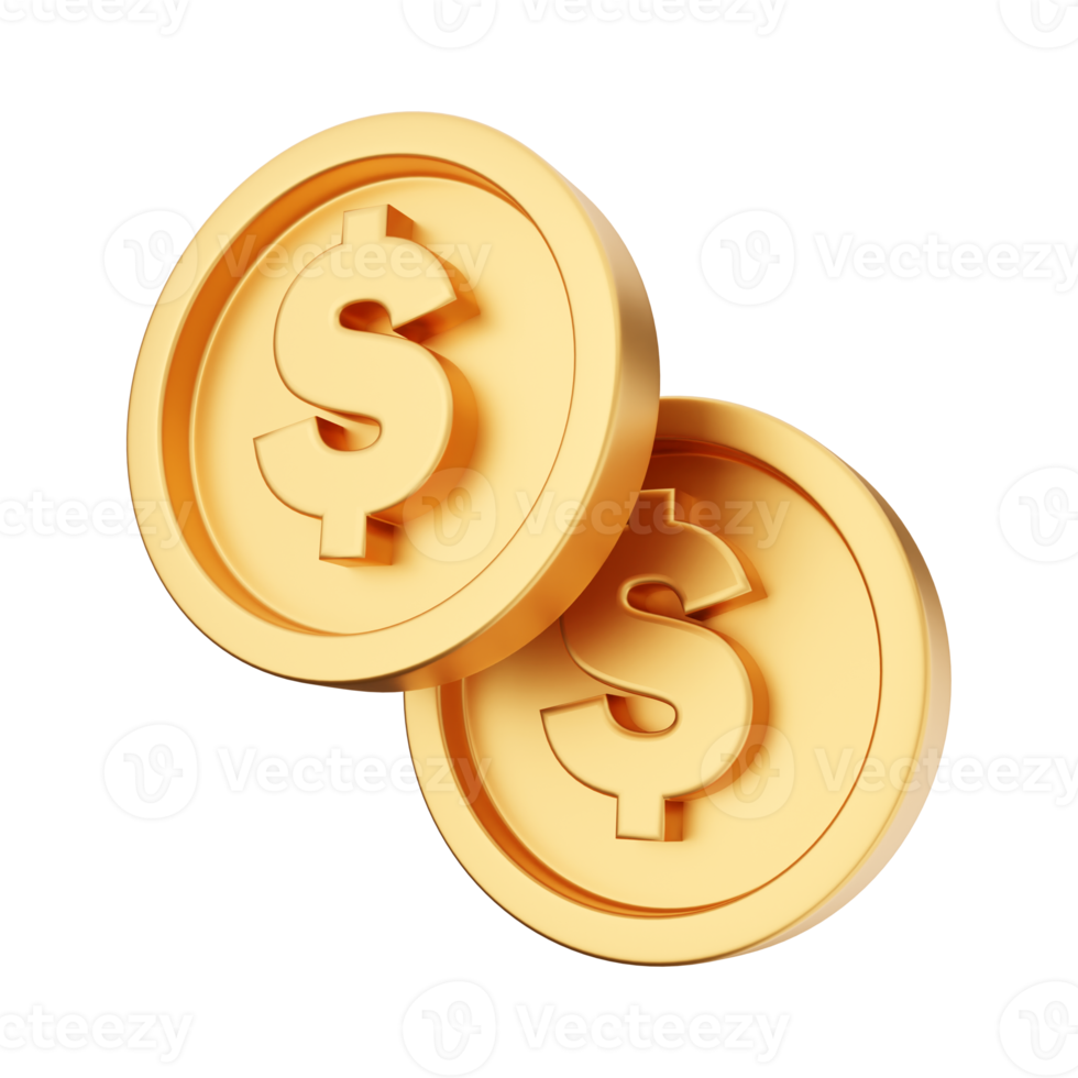 3d money coin icon illustration png