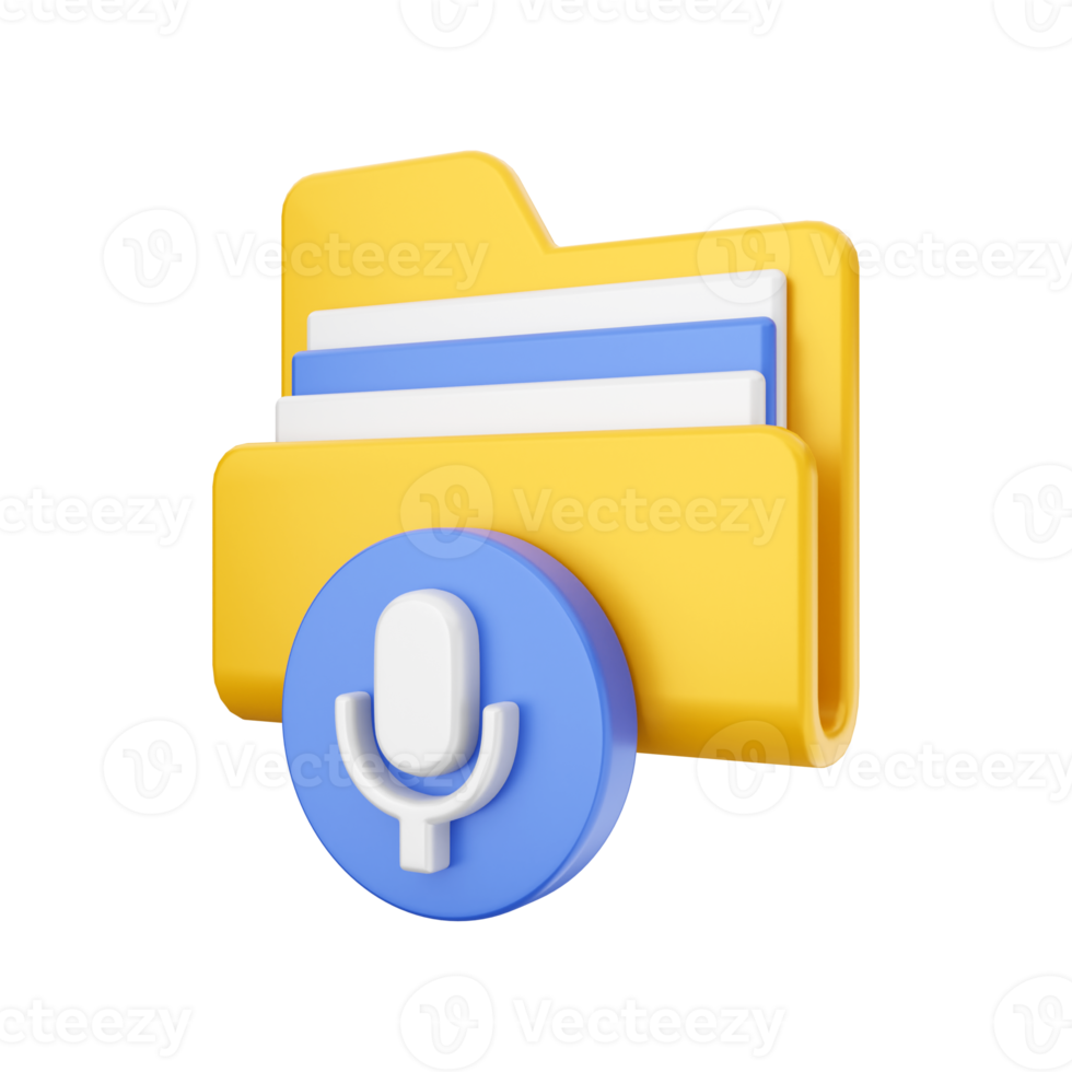 3d folder file icon Illustration png