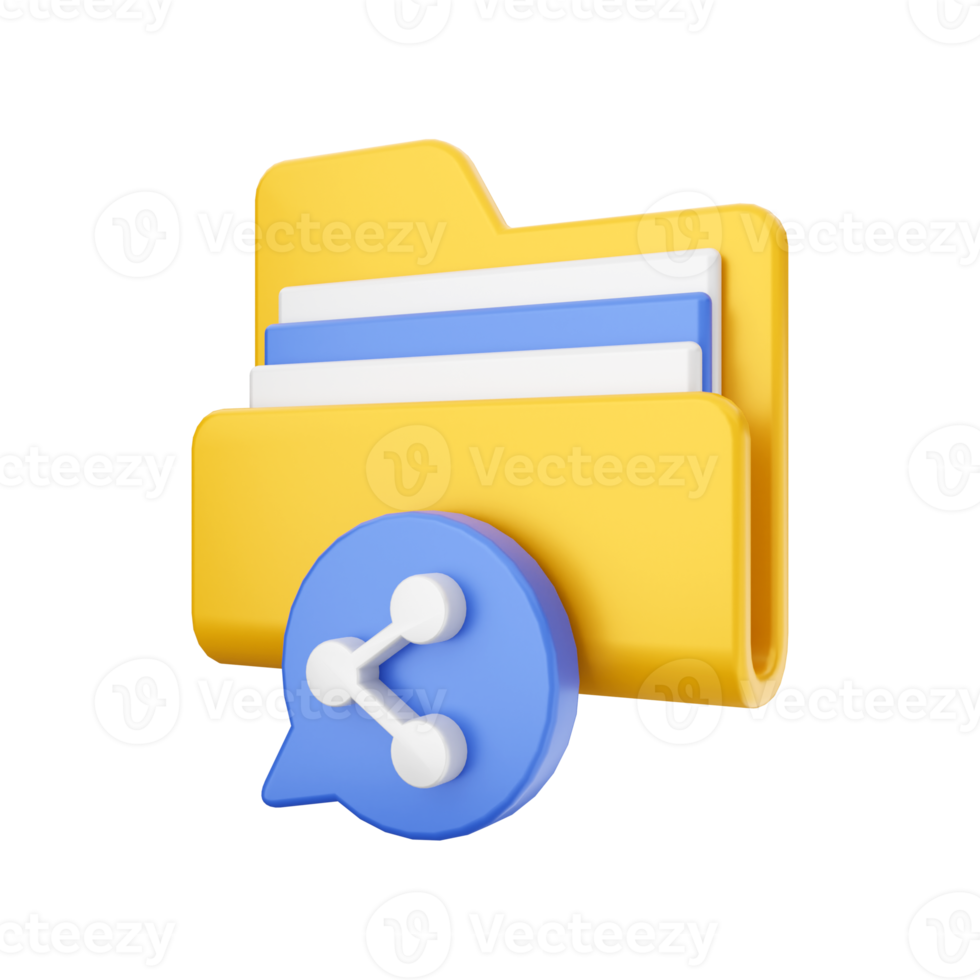 3d folder file icon Illustration png