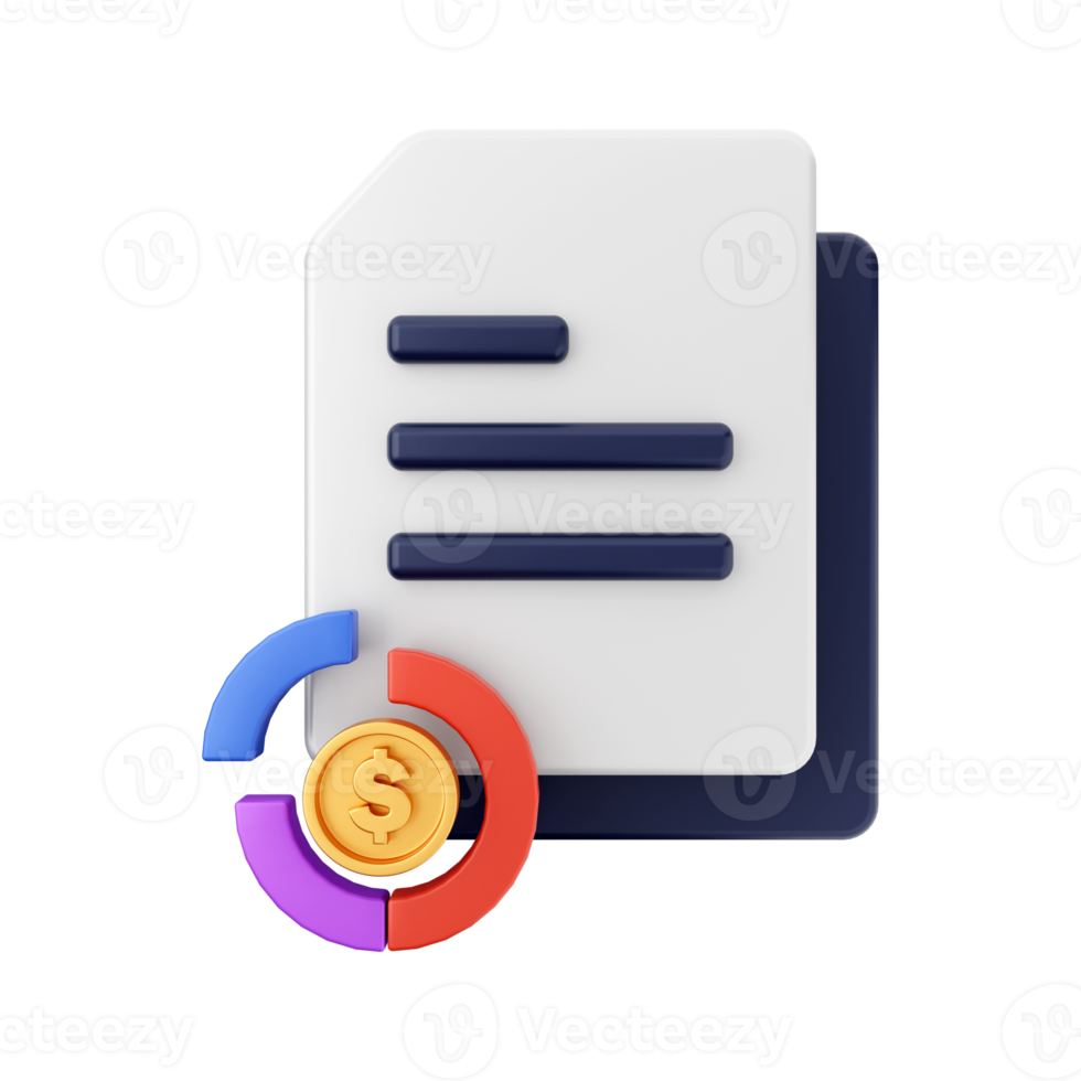 3d Document File Icon Illustration png