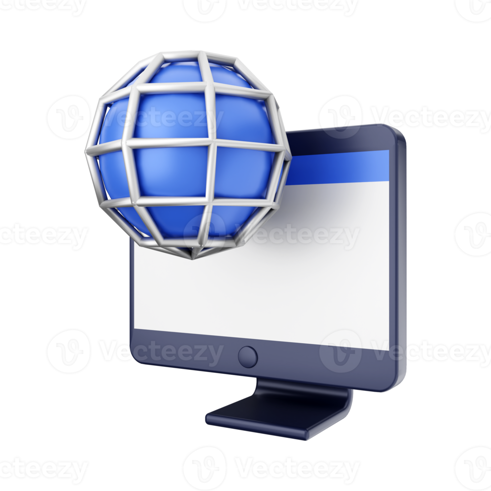 3d computer function icon illustration png