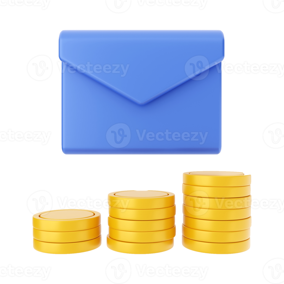 3d mail email message icon illustration png