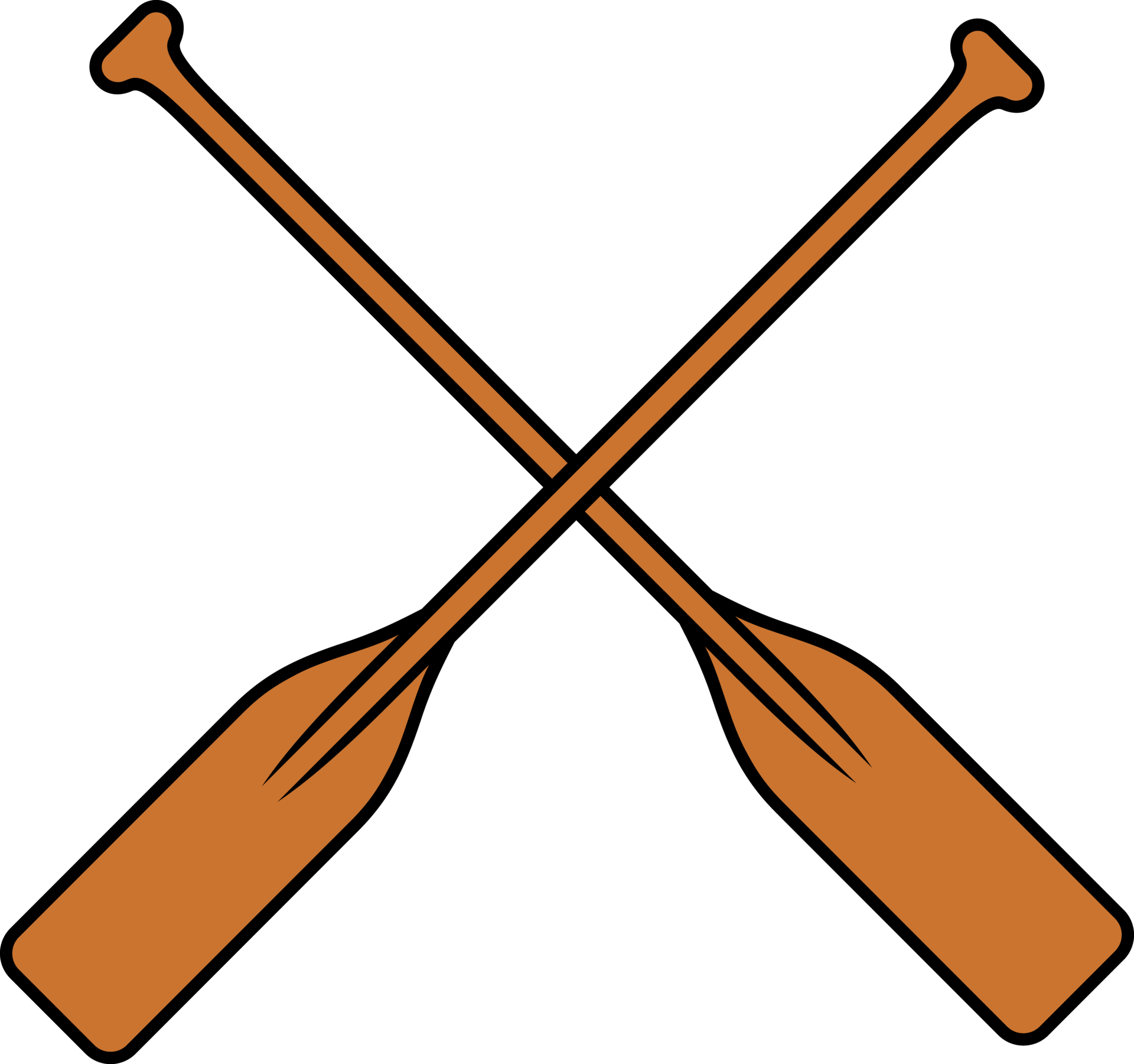 Crossed Canoe Paddle Clip Art