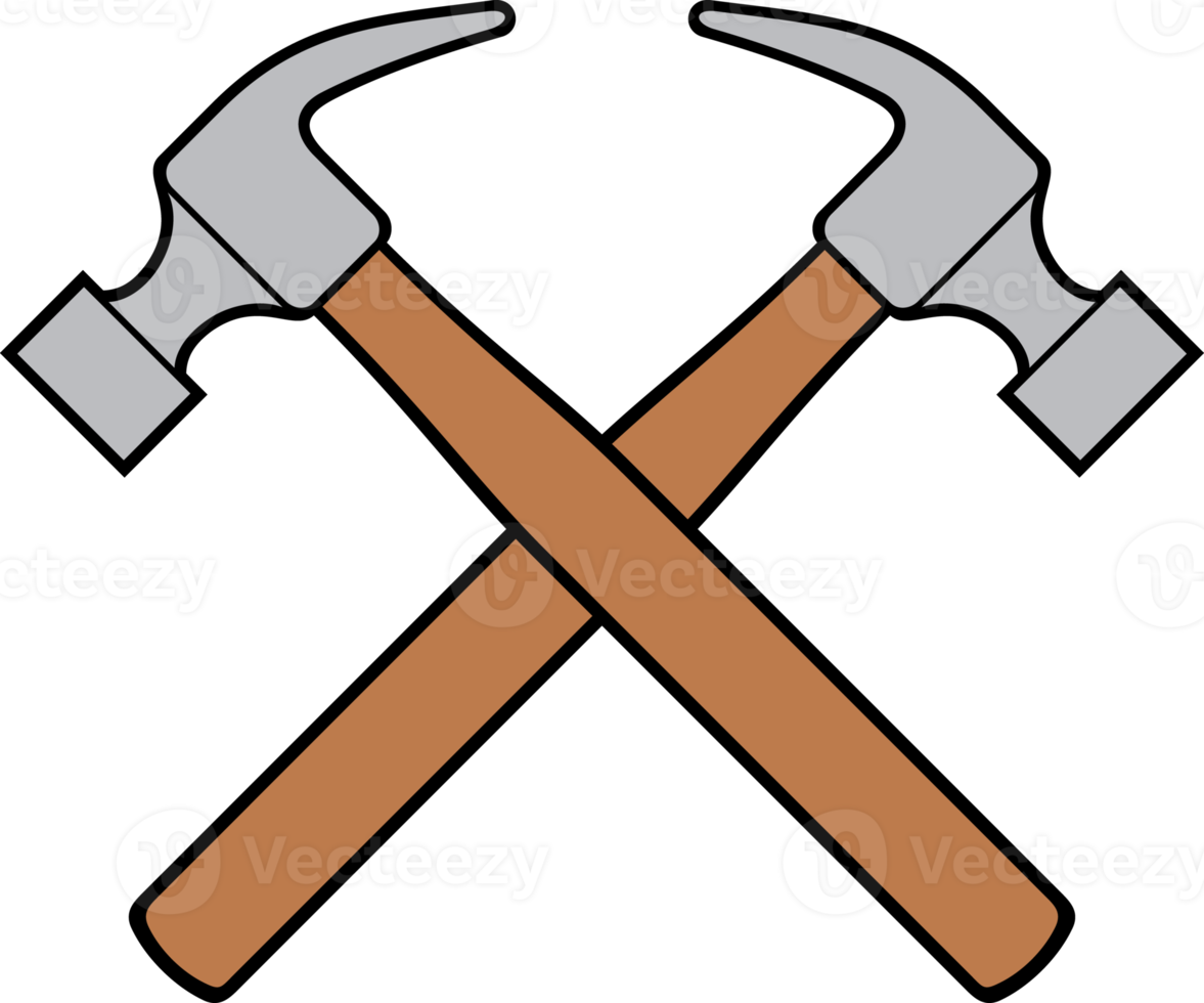Crossed hammers png illustration icon 8509665 PNG