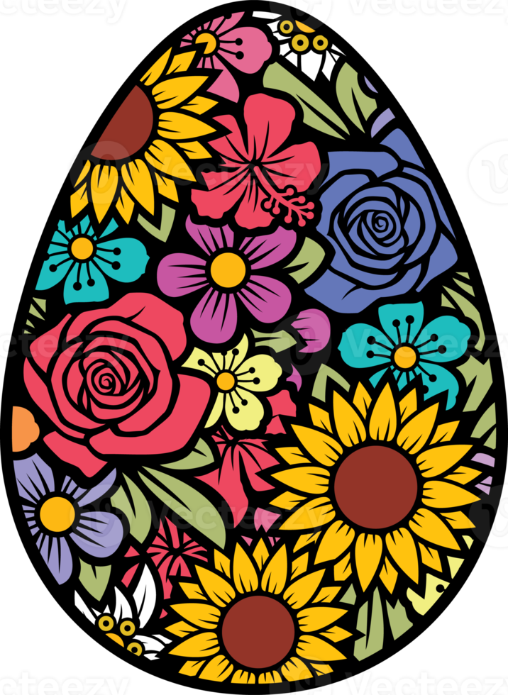 Floral egg color png illustration