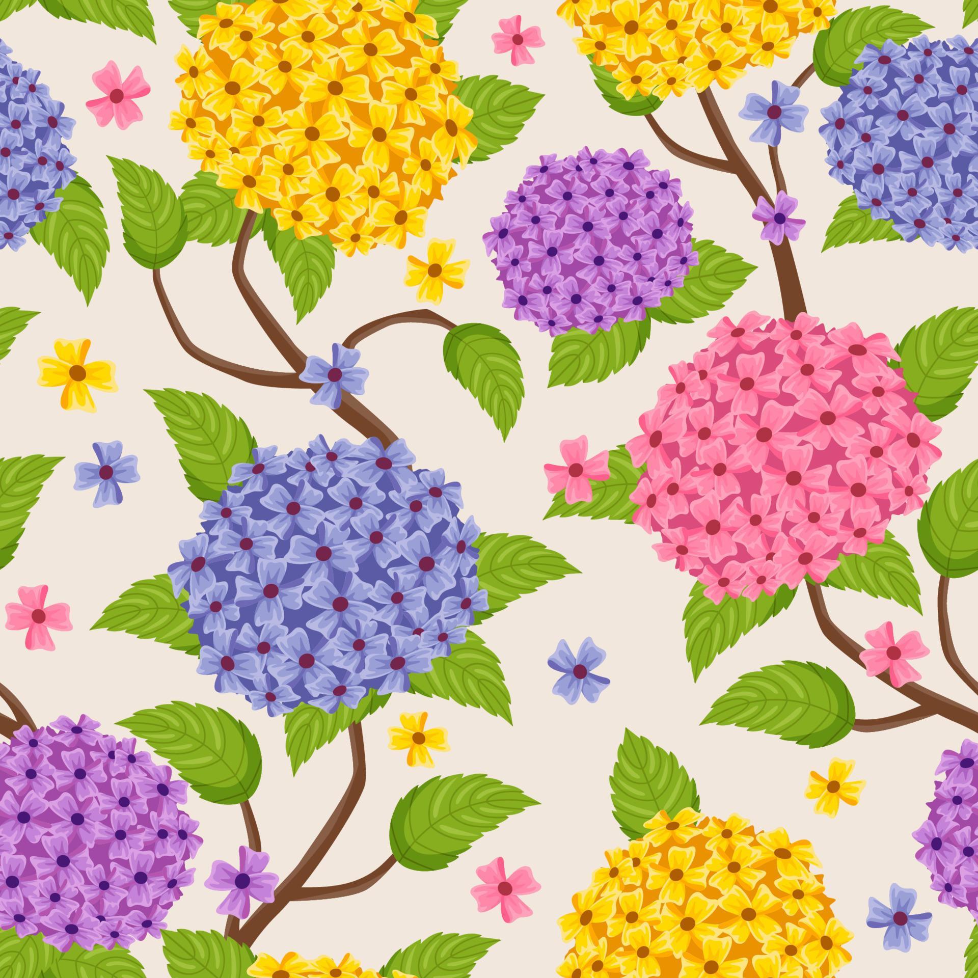 Floral Hydrangea Seamless Pattern 8509725 Vector Art at Vecteezy