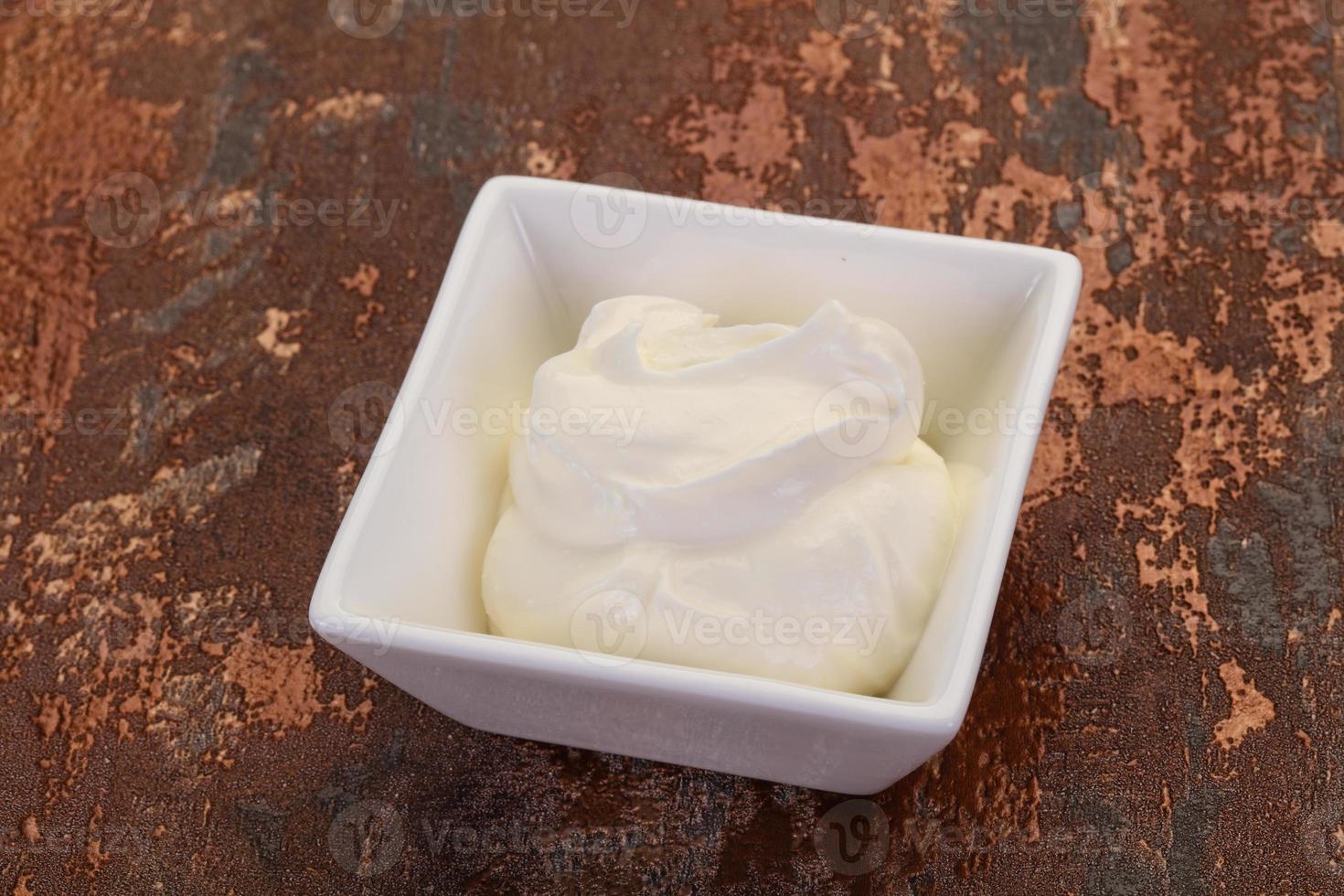 Sour cream in the bowl photo
