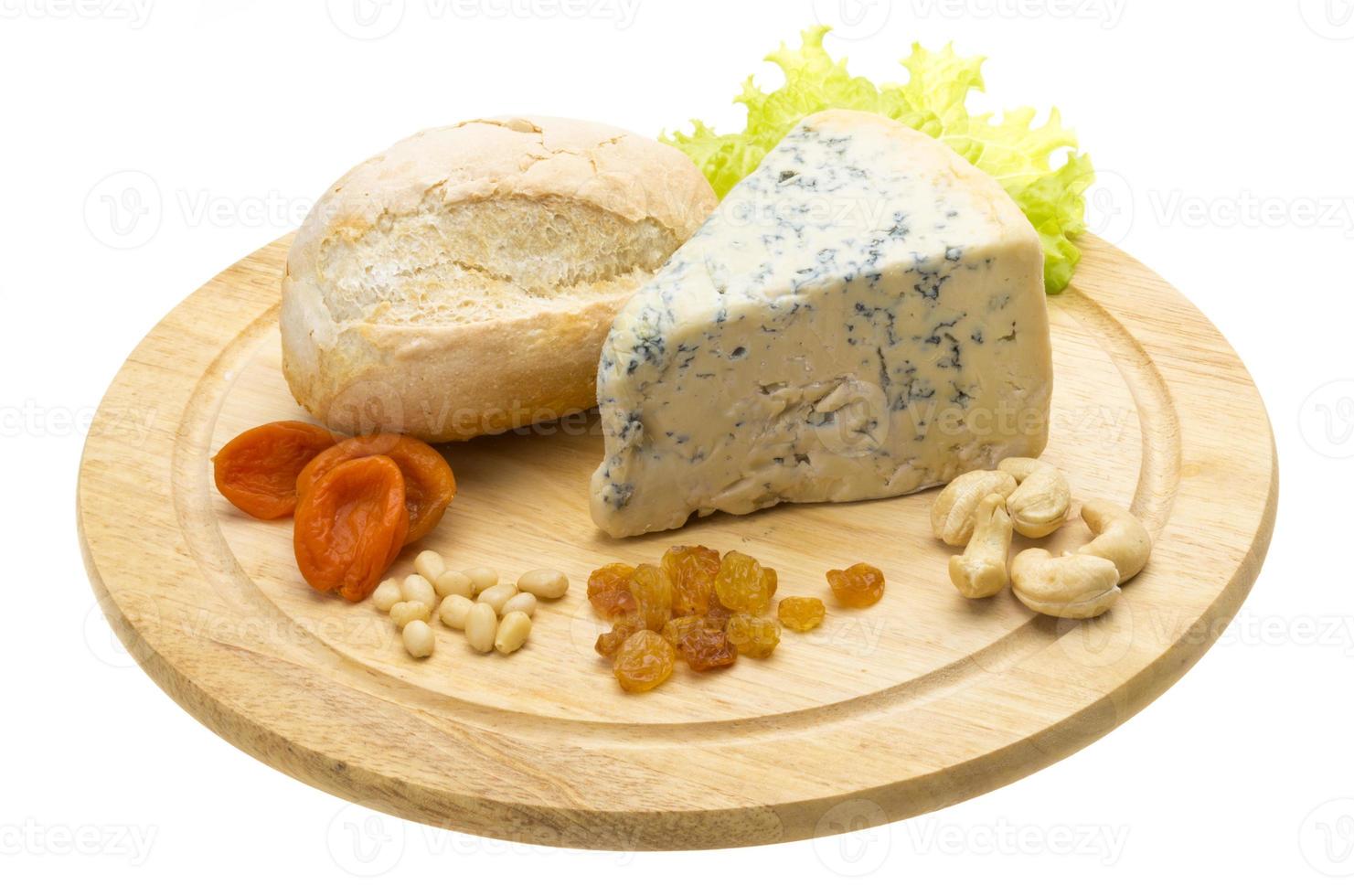 Slice of blue cheese photo