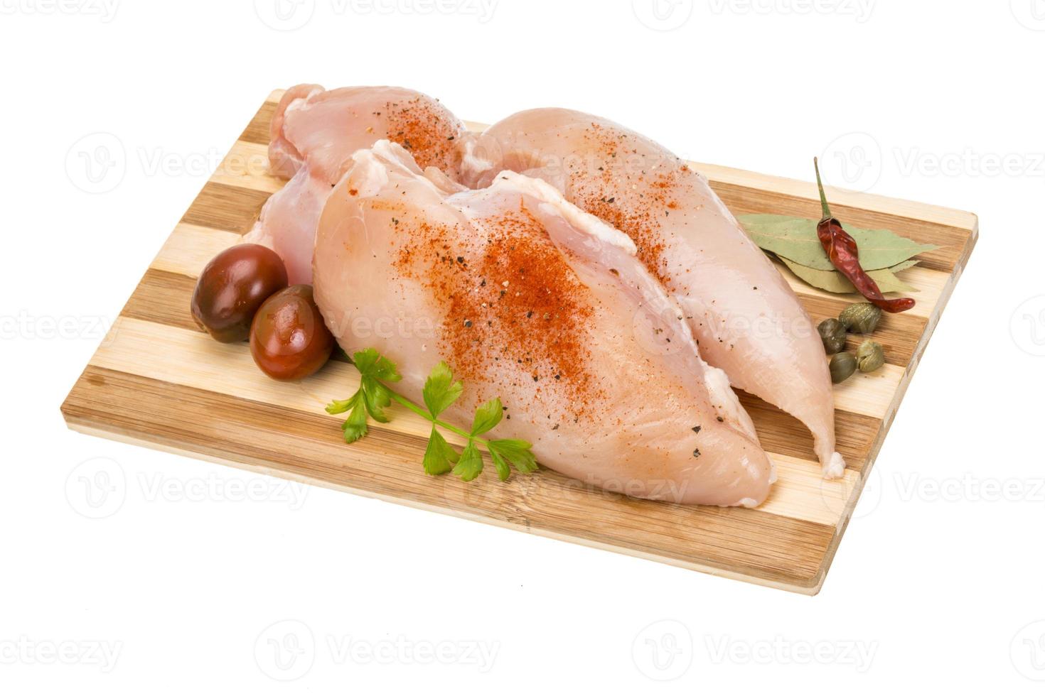 Raw chicken fillet photo