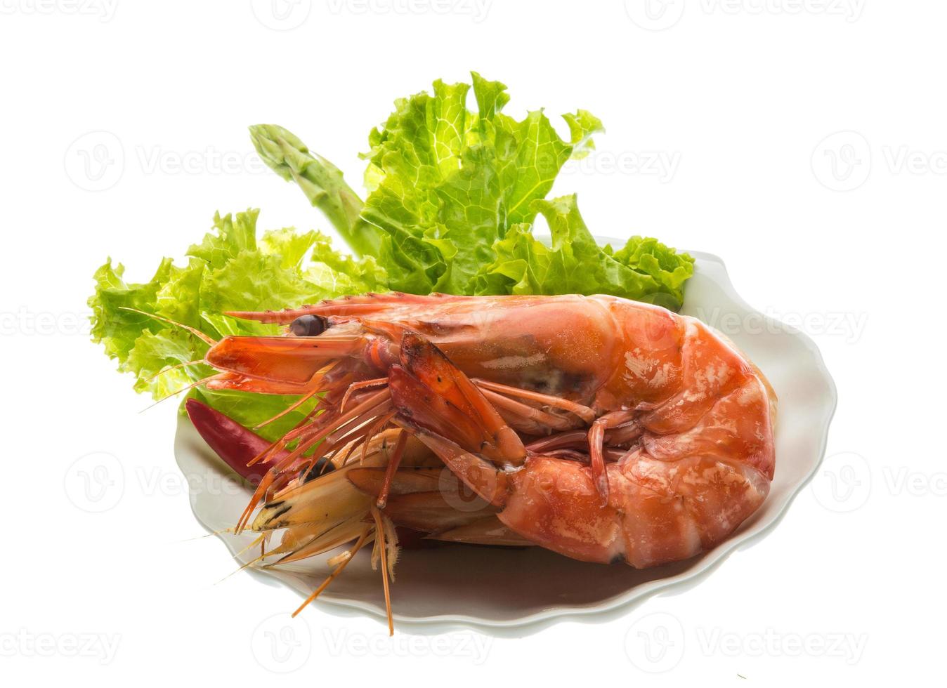 Boiled king prawns photo