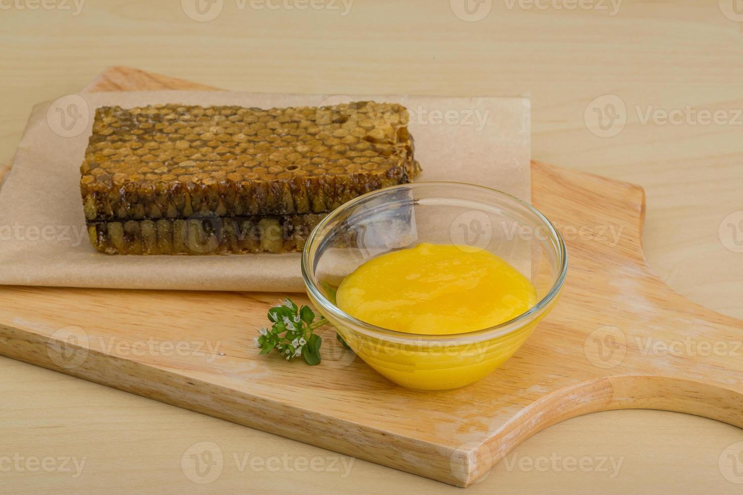 Honey with comb photo