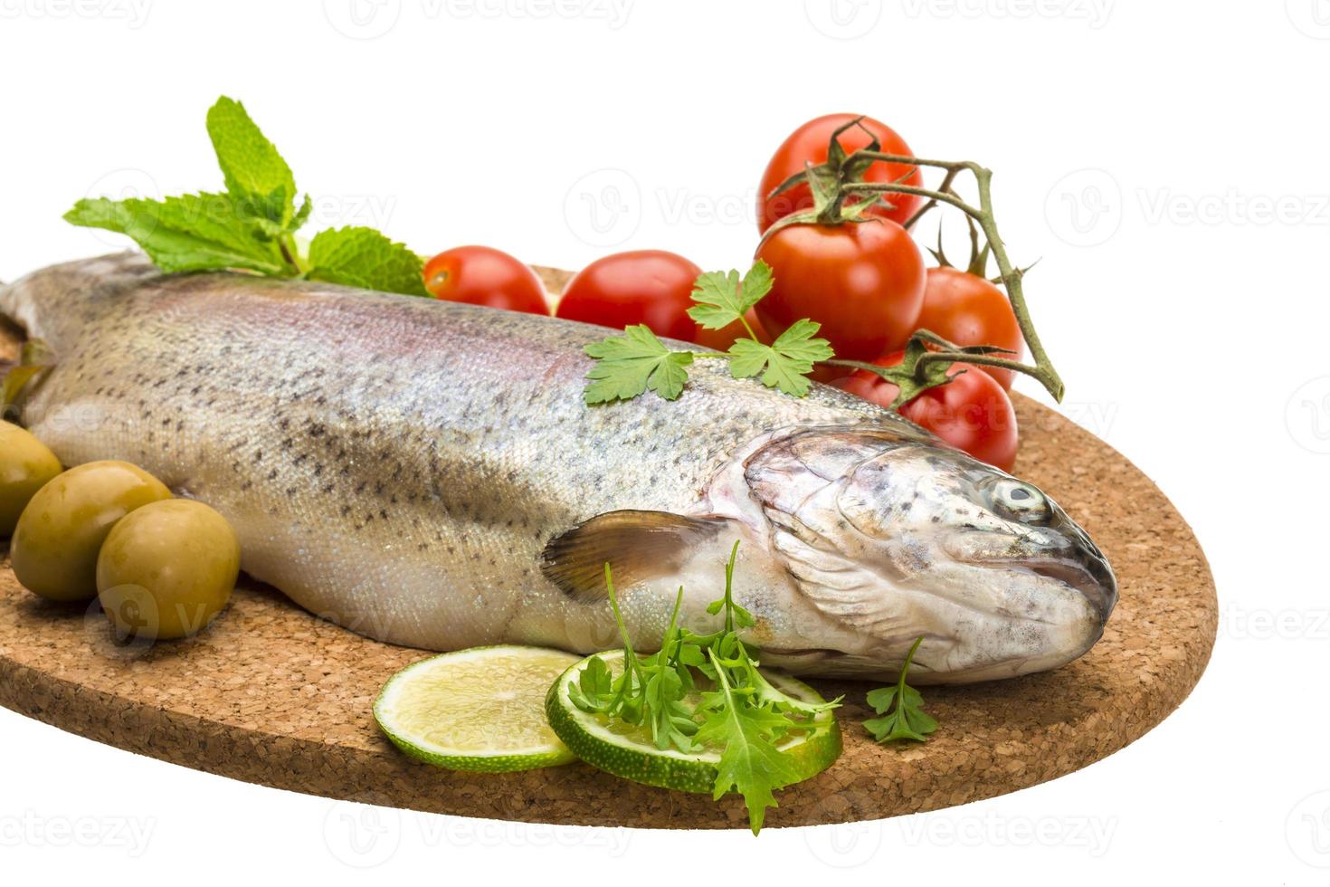 Fresh raw rainbow trout photo