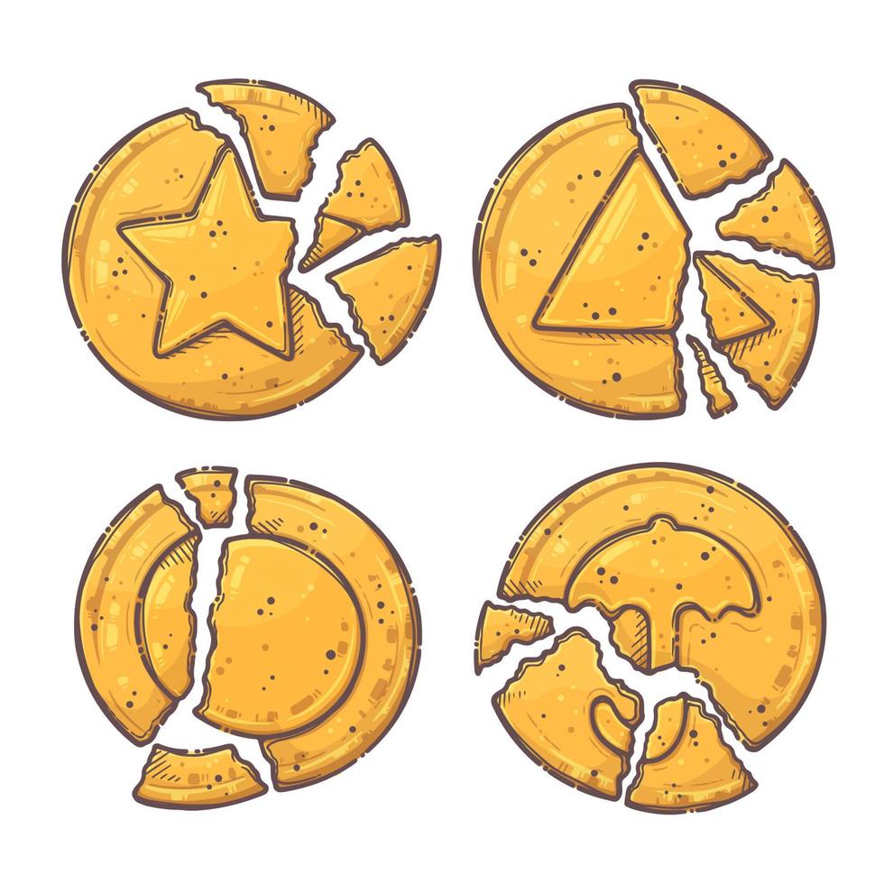 Hand drawn dalgona Korean sponge candy Vector. Sugar honeycomb. vector