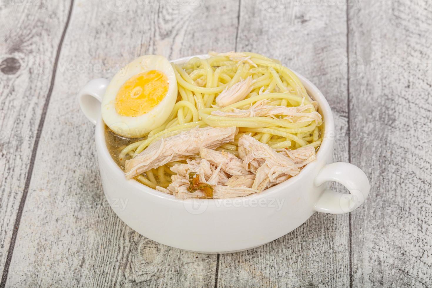 Japanese cuisine - Ramen soup with chicken photo