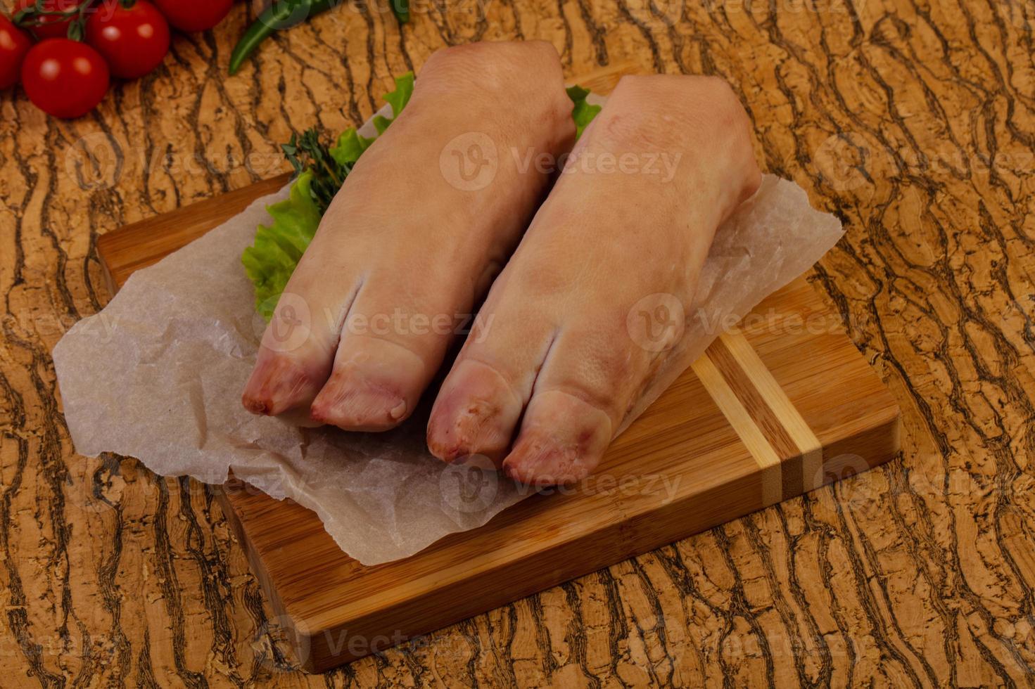 Raw pig's hoof photo