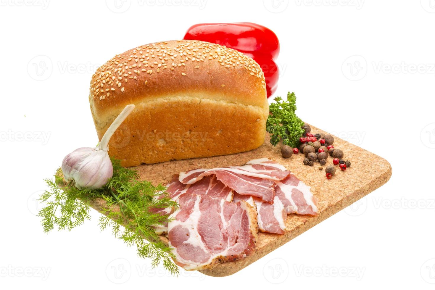 Bacon with vegetables photo
