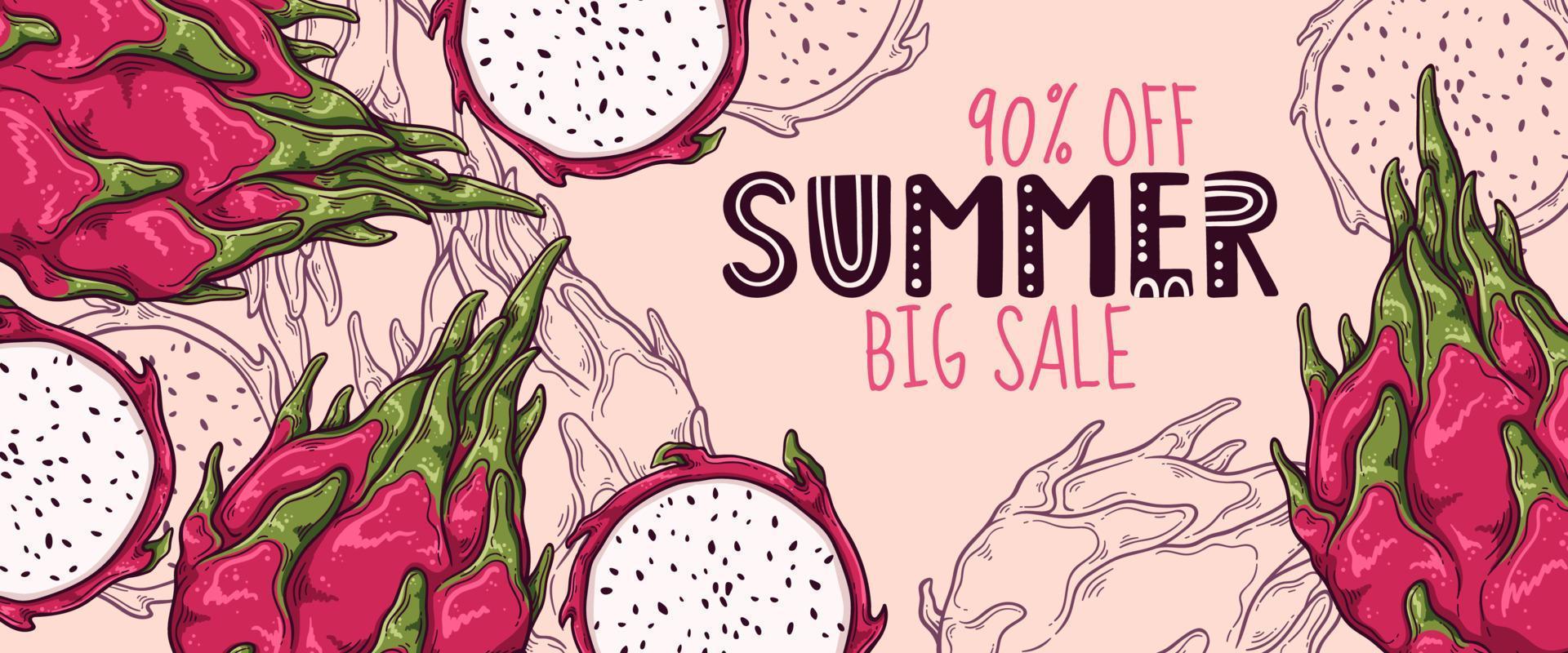 Hand drawn summer banner Vector. vector