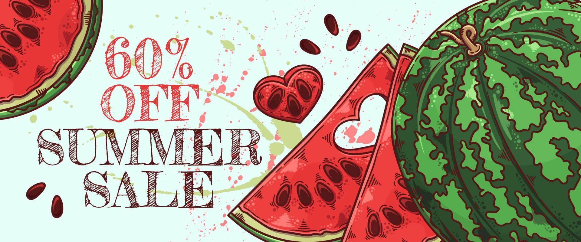 Hand drawn summer banner Vector. vector