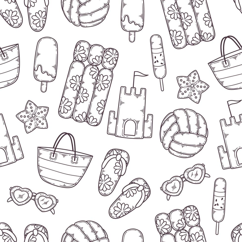 Hand drawn summer elements collection Vector. vector