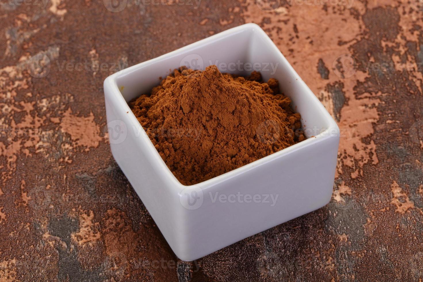 Cocoa powder in the bowl photo