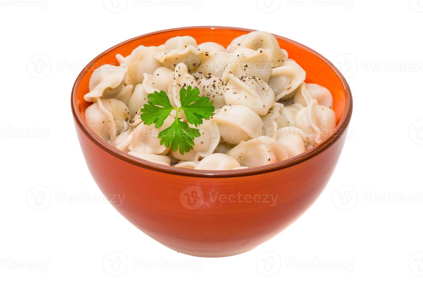 Russian dumplings on white photo