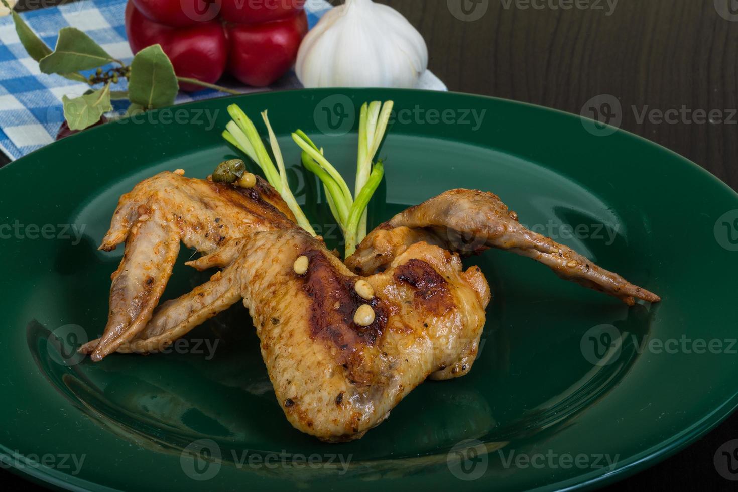 Roasted chicken wings photo