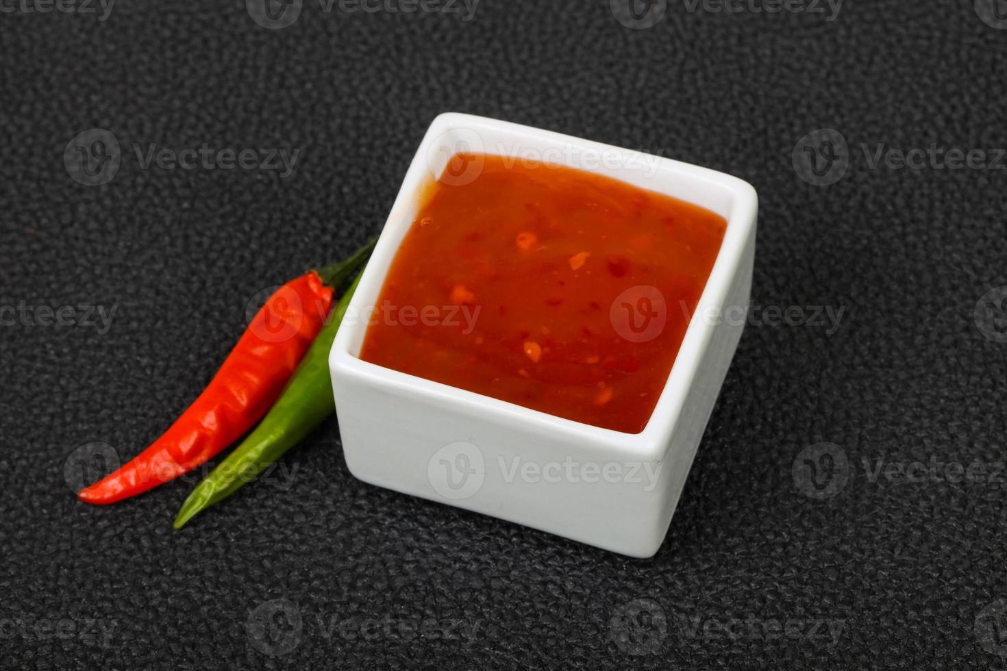 salsa de chile dulce y picante foto