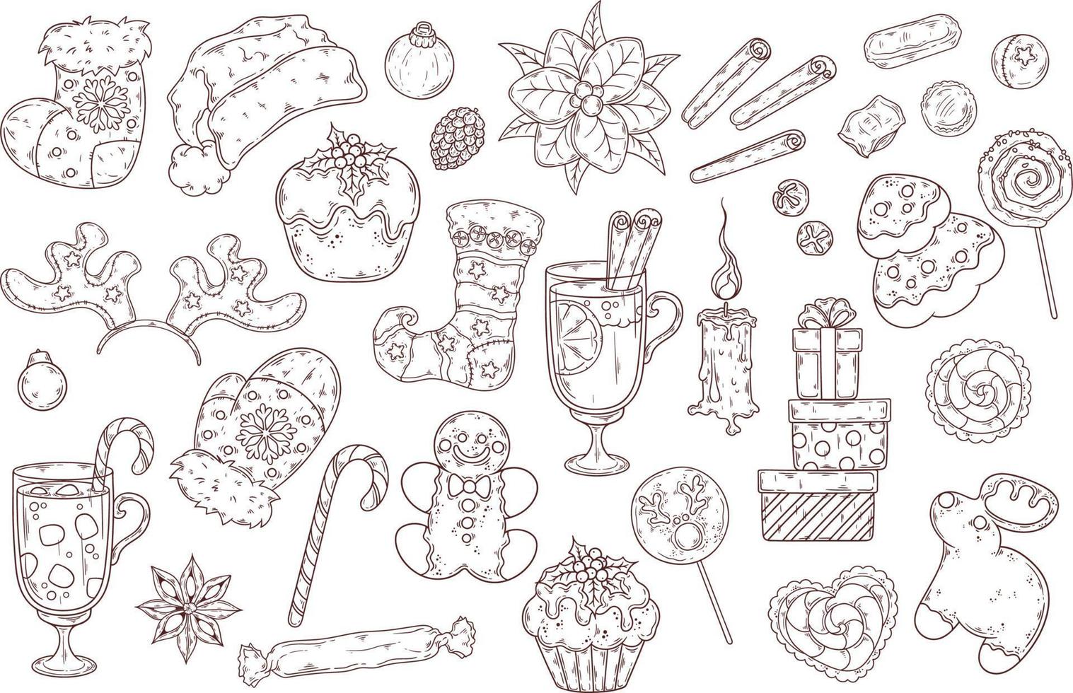 New year objects vector