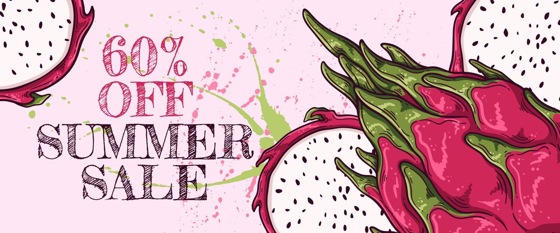 Hand drawn summer banner Vector. vector