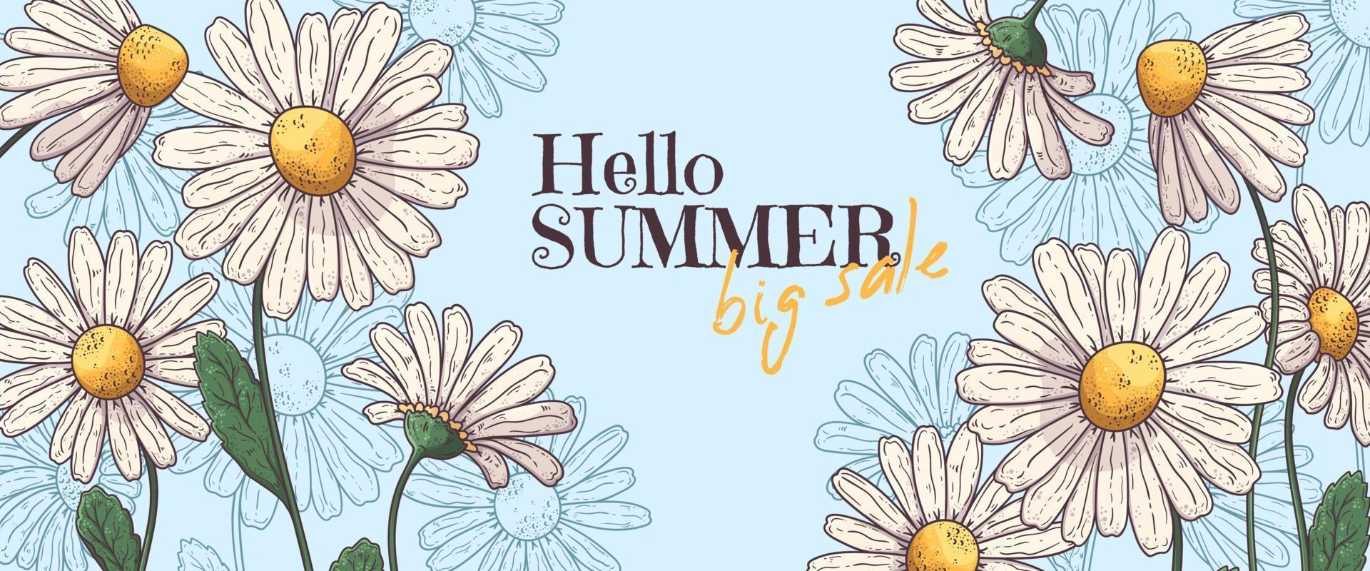 Hand drawn summer banner Vector. vector