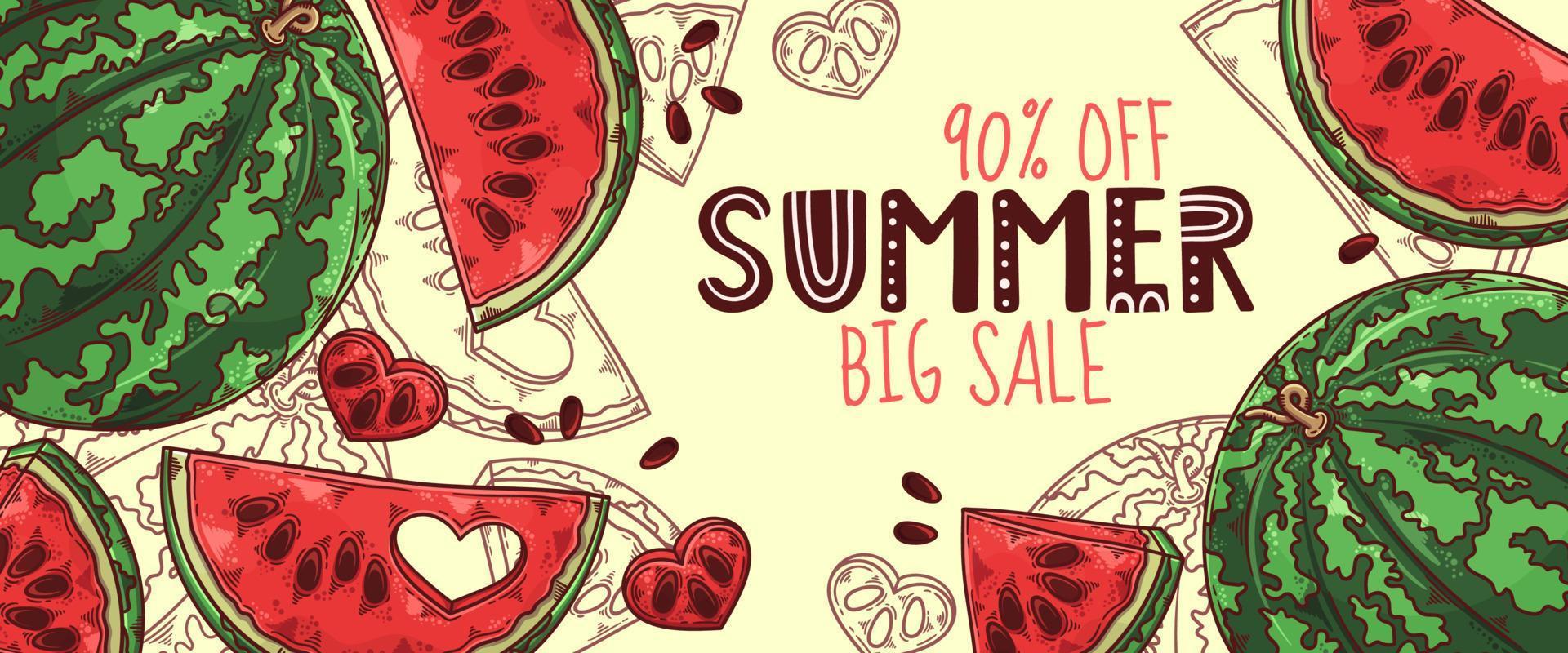 Hand drawn summer banner Vector. vector