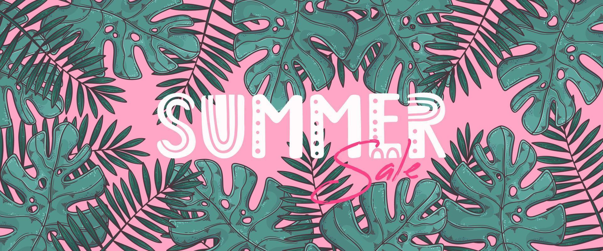Hand drawn summer banner Vector. vector