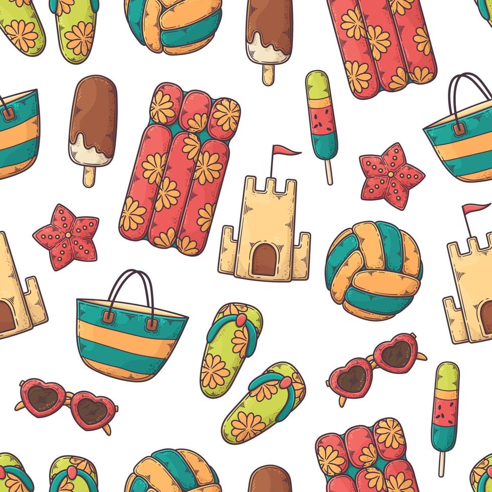 Hand drawn summer elements collection Vector. vector